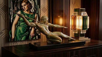 Salvatore Riolo - sculptuur, Cazador con lanza - 32 cm -