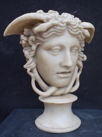 sculptuur, Medusa Rondanini - 26 cm - Carrara-marmer