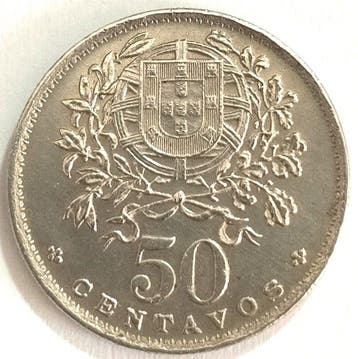 Portugal. Republic. 50 centavos -1935 - Rara - Alpaca
