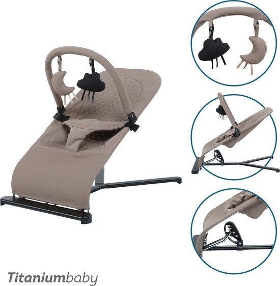 Titaniumbaby Wipstoel SOLID Suzy Lush Taupe inclusief spe..., Kinderen en Baby's, Babywiegjes en Ledikanten, Nieuw, Verzenden