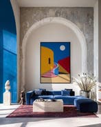 Nelson F. León - Geometría en Rojo y Amarillo XL (NO, Antiquités & Art