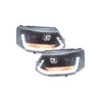 PHARES VW T5 GP 09-14 DRL + CLIGNOTANTS LED DYNAMIQUES NOIR, Verzenden