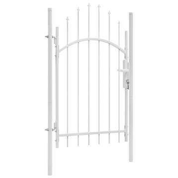 Tuinpoort Woerden wit | Retour deal | 41% korting, weg = weg, Zo goed als nieuw, Looppoort, Staal, 100 tot 150 cm