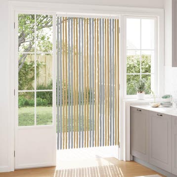 vidaXL Insecten Gordijn Chenille Grijs en Beige 100 x 200 cm, Verzenden, Nieuw