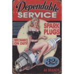 Wandbord -  Dependable Service Spark Plugs Pin Up, Nieuw
