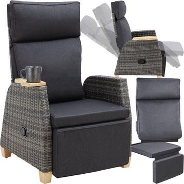 2dekans | tectake Lounge Tuinstoel – Verstelbare Rug- &, Tuin en Terras, Ophalen of Verzenden, Nieuw