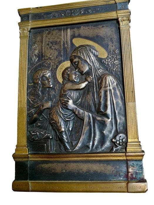 Reliefplaat - Madonna met kind van Botticelli -, Antiek en Kunst, Kunst | Niet-Westerse kunst