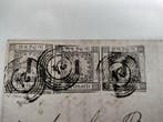 Duitsland 1856 - Baden, 1 kr zwart ×3 op mapbrief uit