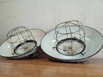 Plafondlamp (2) - OKs 2 - Emaille, Staal, IJzer