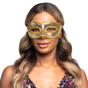 Gouden Oogmasker Pailletten, Verzenden, Nieuw