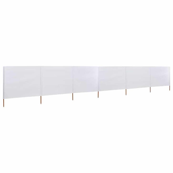 vidaXL Windscherm 6-panelen 800x80 cm stof wit, Tuin en Terras, Parasols, Nieuw, Verzenden