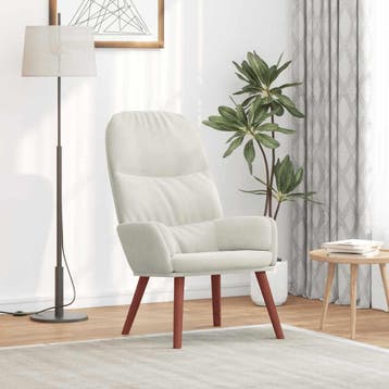 vidaXL Relaxstoel fluweel crèmewit, Verzenden, Nieuw