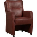 Leren eetkamerstoel Sharp - Granada Rouge (rood) - Met, Huis en Inrichting, Stoelen, Eigentijds, Modern, Nieuw, Leer, Ophalen of Verzenden