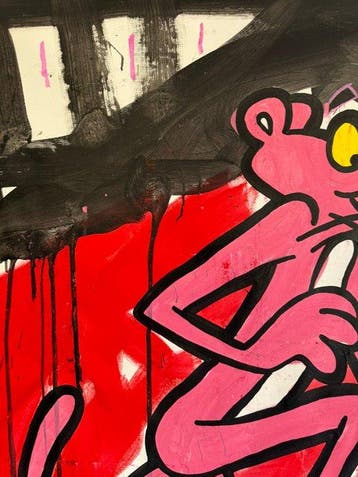 Freda People - Pink Panther XXL, Antiek en Kunst, Kunst | Schilderijen | Modern