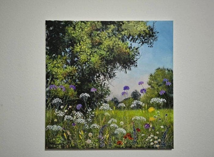 Jacek Olejniczak (XX) - Green meadow, Antiek en Kunst, Kunst | Schilderijen | Klassiek