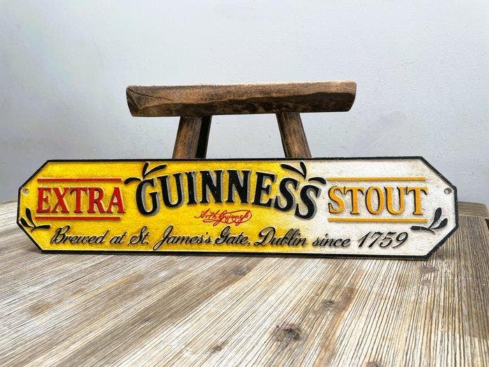 Guinness - Pub sign - Reclamebord - Gietijzer, Antiek en Kunst, Antiek | Wandborden en Tegels