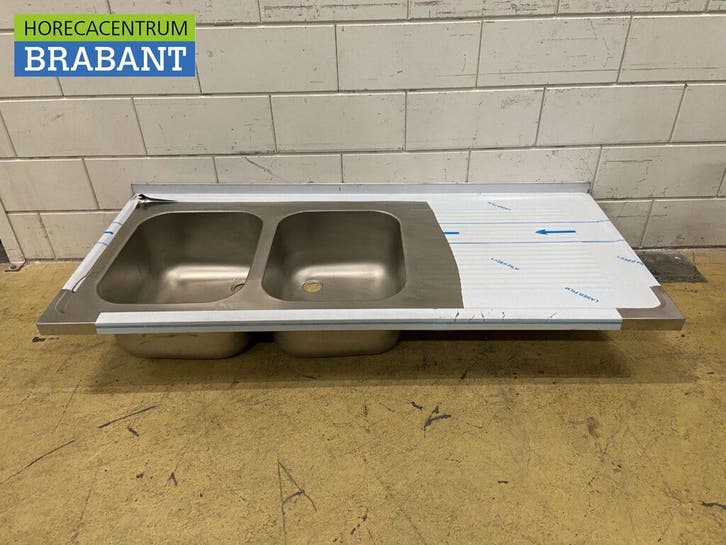 Plan de travail en acier inoxydable Double évier 160 x 70 cm, Articles professionnels, Horeca | Autre, Envoi