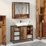vidaXL Wandplank met plank Wandgemonteerd Oudhout 65 x 20 x, Huis en Inrichting, Verzenden, Nieuw