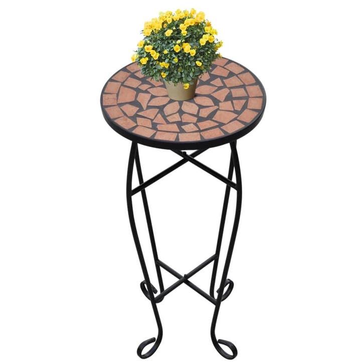 vidaXL Bijzeltafel mozaïek terracottakleurig, Tuin en Terras, Bloembakken en Plantenbakken, Nieuw, Verzenden