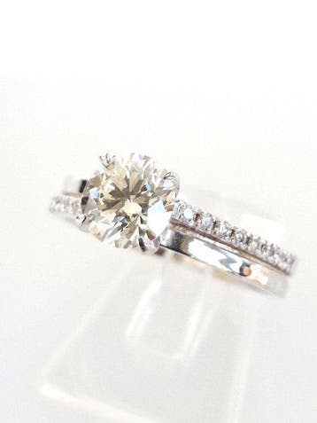 Verlovingsring - 14 karaat Witgoud - 1.17ct. tw. Diamant
