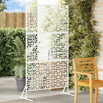 vidaXL Privacyscherm 100 x 50 x 180 cm Staal Wit, Verzenden