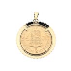 Gouden hanger van 10 gulden munt; Koningin Wilhelmina 1912, Ophalen of Verzenden, Gebruikt, Goud, Overige merken