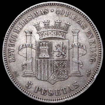 Spanje. Primera República. 5 Pesetas 1870 (*70) - Madrid SNM