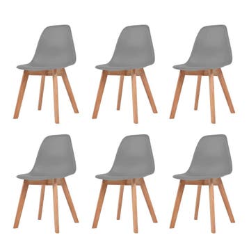 vidaXL Eetkamerstoelen 6 st kunststof grijs, Verzenden, Nieuw