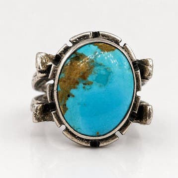 Turquoise - Zilver - Ring - Ambachtelijke tribale sieraden