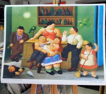 Fernando Botero (after) - El Lupanar (Cantina del Vicio) -, Antiek en Kunst, Kunst | Tekeningen en Fotografie
