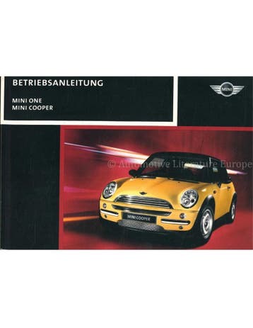 2001 MINI ONE COOPER S INSTRUCTIEBOEKJE DUITS