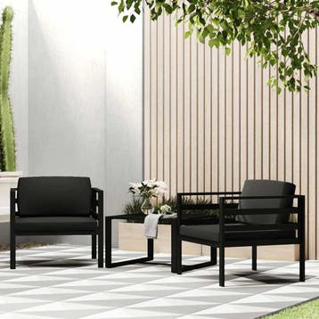 vidaXL Eenzitsbank met kussens aluminium antracietkleurig, Verzenden, Nieuw
