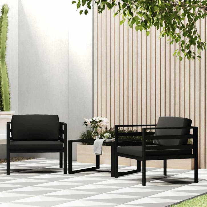 vidaXL Eenzitsbank met kussens aluminium antracietkleurig, Tuin en Terras, Tuinsets en Loungesets, Nieuw, Verzenden
