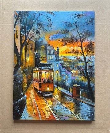 Alexander Nakonechny (1971) - Evening lights. Tram.