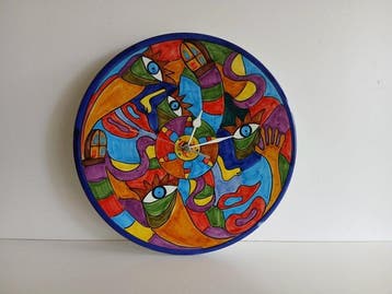 Wandklok - Clemens Briels Stijl - Vintage Porselein,