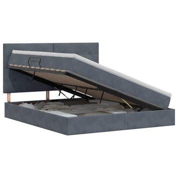 vidaXL Opslag bed met matras Donkergrijs 180 x 200 cm, Verzenden, Nieuw
