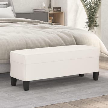 vidaXL Bankje 100x35x41 cm kunstleer crèmekleurig, Verzenden, Nieuw
