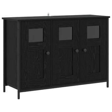 vidaXL Dressoir Zwart eiken 100 x 35 x 70 cm Bewerkt hout, Verzenden