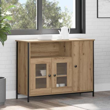 vidaXL Dressoir Artisan Eiken 100 x 35 x 75 cm, Verzenden