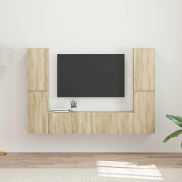 vidaXL Tv-meubelset 6 st Sonoma Eiken Bewerkt hout, Huis en Inrichting, Verzenden, Nieuw