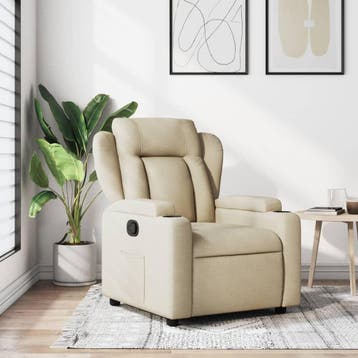 vidaXL Relaxfauteuil Crème Stof, Verzenden