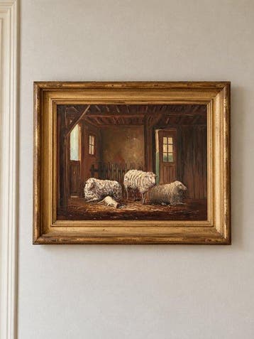Europese school (XX) - Scène de bergerie aux moutons