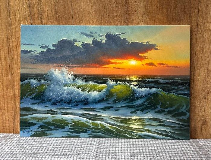 Sergei Stoev (1971) - Wave rolls, Antiquités & Art, Art | Peinture | Classique
