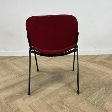 kantinestoel - stapelstoel, rood - zwart