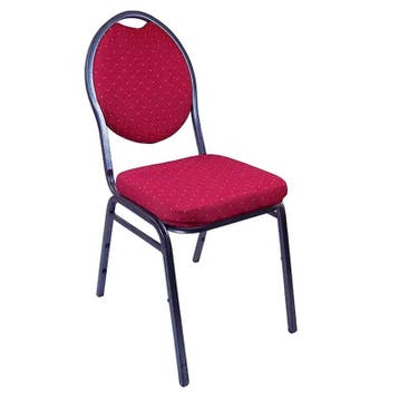 Banketstoel | STACKCHAIR | Stof/Metaal | Red | Grijs Frame, Verzenden, Nieuw in verpakking
