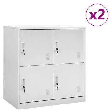 vidaXL Lockerkasten 2 st 90x45x92,5 cm staal lichtgrijs, Verzenden