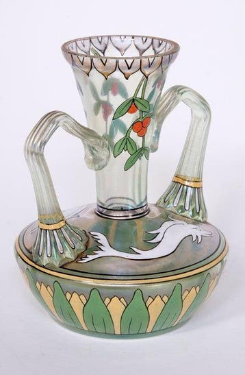 Fritz Heckert - Max Rade - Vaas - iriserend glas -