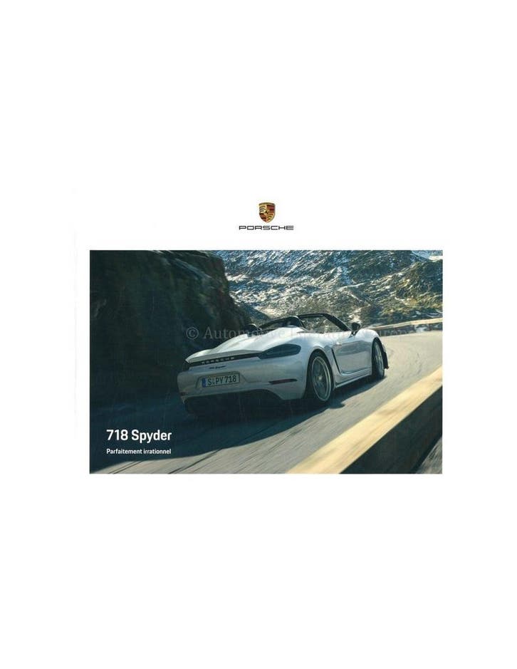 2020 PORSCHE 718 SPYDER HARDCOVER BROCHURE FRANS, Livres, Autos | Brochures & Magazines