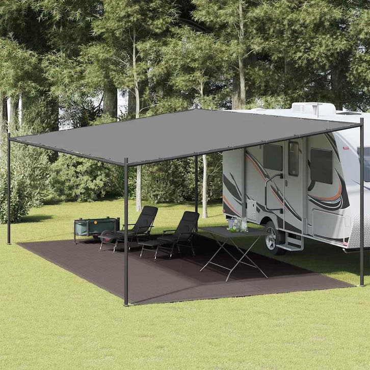vidaXL Tenttapijt 400x800 cm HDPE antracietkleurig, Caravanes & Camping, Accessoires de tente, Envoi