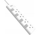 2dekans | Philips verlengkabel strip 2 m 4 stopcontacten wit, Computers en Software, Overige Computers en Software, Ophalen of Verzenden